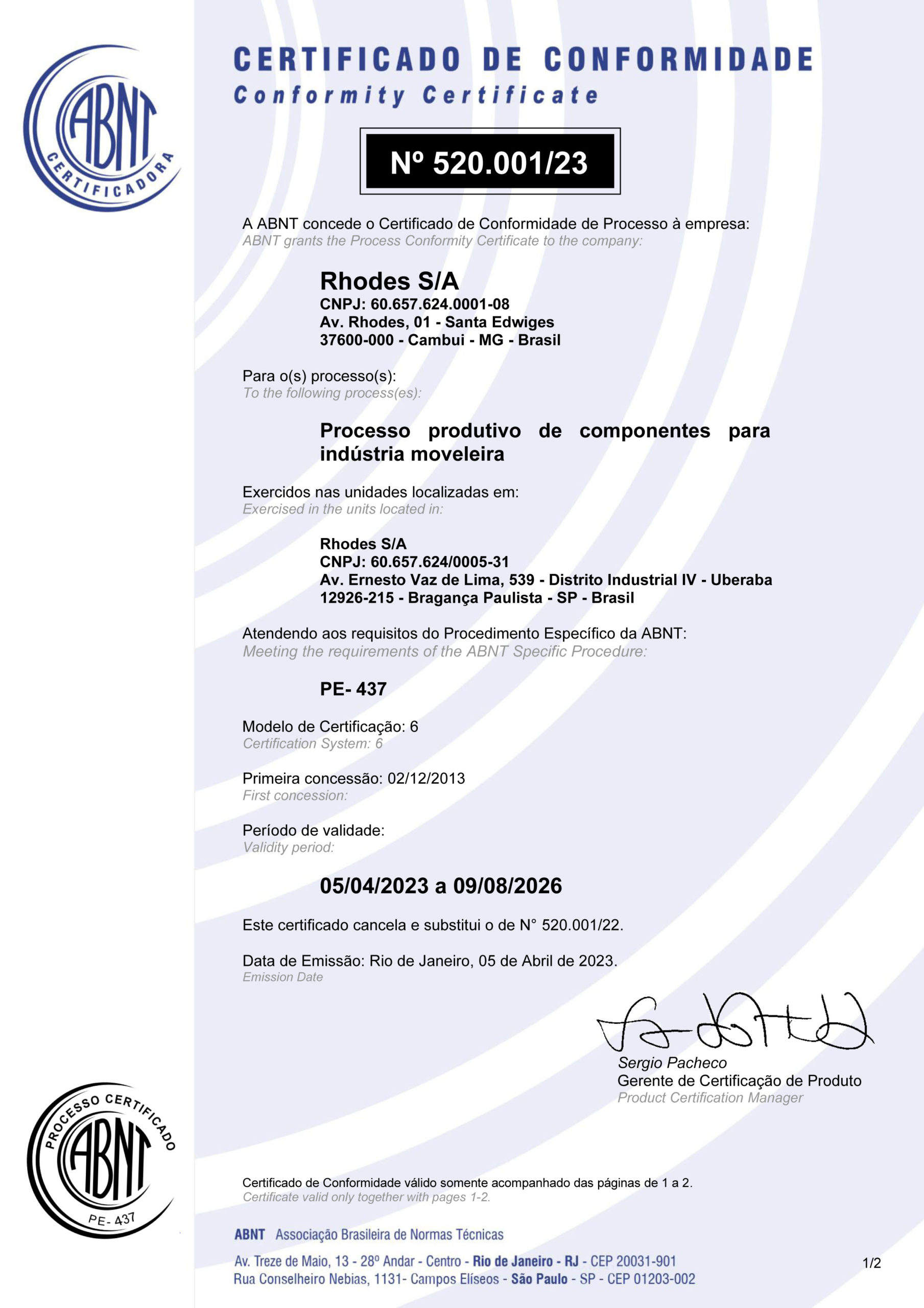 Certificado ABNT